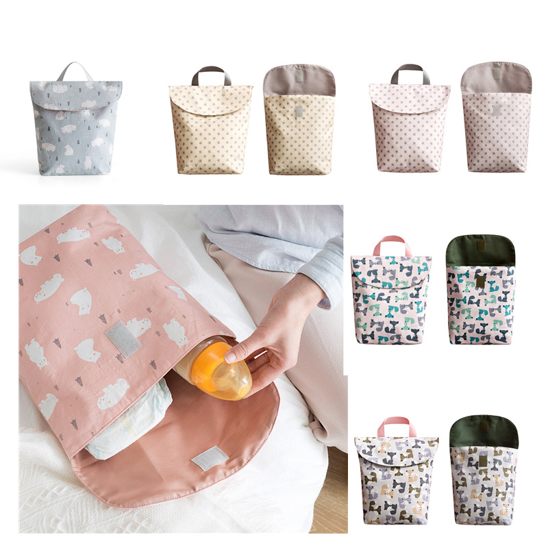 baby bleieposer fødselspose vanntett våt klut bleie ryggsekk gjenbrukbare bleie dekke tørr våt posere til mamma babypleie