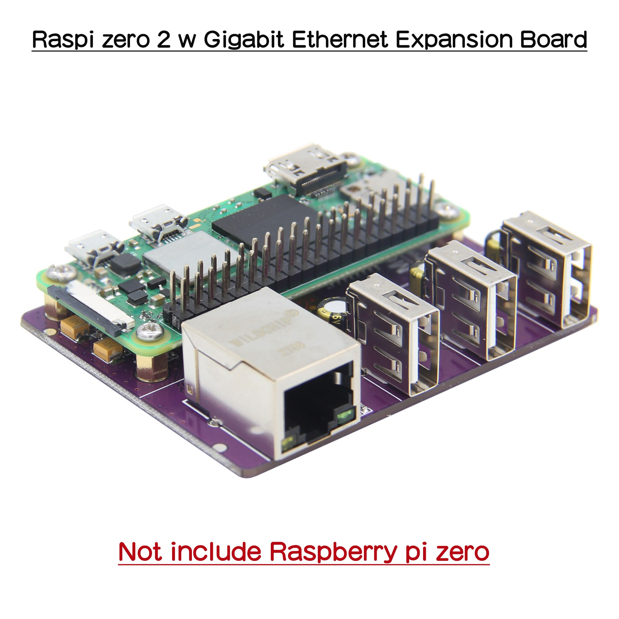 Raspberry pi zero 2 w Gigabit Ethernet Expansion Board with Aluminum Alloy Case (M200)