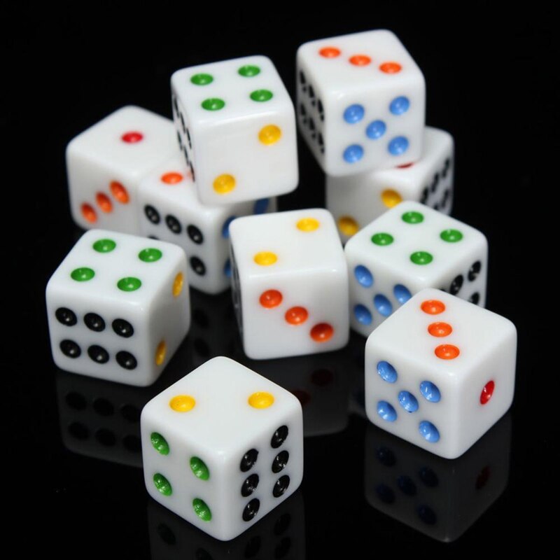 10 stücke Acryl Würfel 6 Seitige Würfel 16mm Digitale Zahl Oder Punkt Würfel Runde Coener Für Kind Spielzeug Bord spiele HEIßER