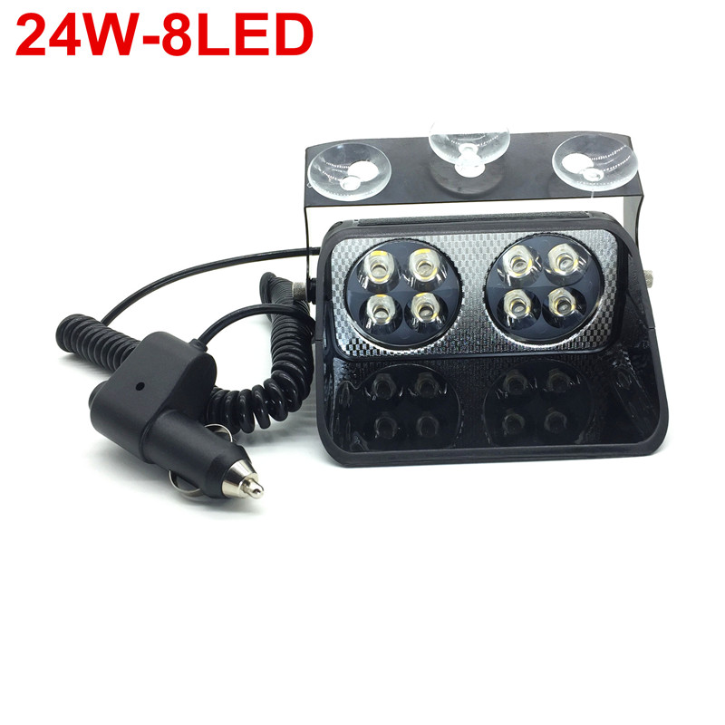 Auto Windschutzscheibe sauger strobe licht Polizei Feuerwehrmann Warnung Blitz-licht LED Notfall Blinkende Nebel lampe blinken Signal lichter: 8 LED hell / rot