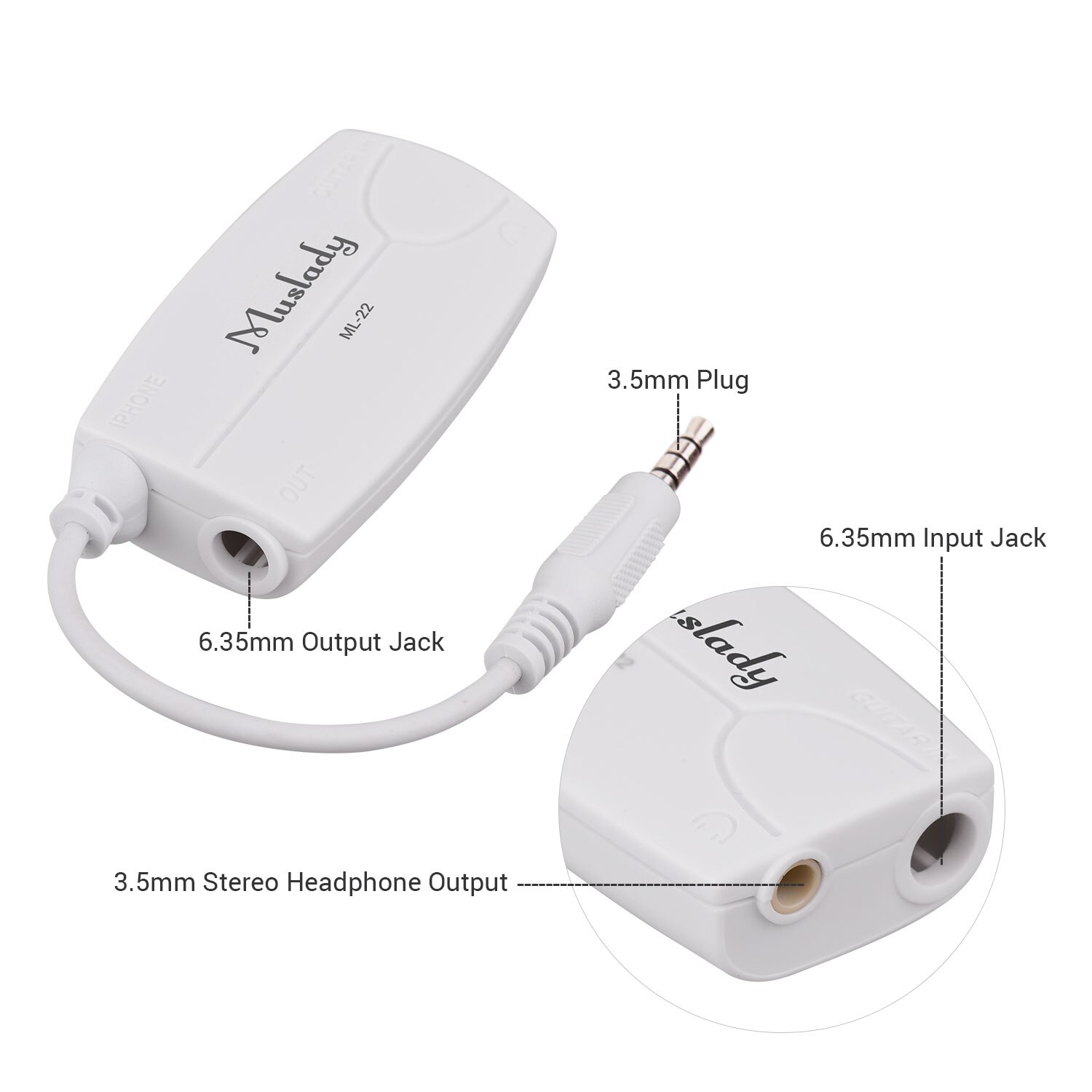 Guitar Audio Interface Connector Converter Guitar Interface Adapter Audio Converter Voor Elektrische Gitaar Bas Muziekinstrumenten