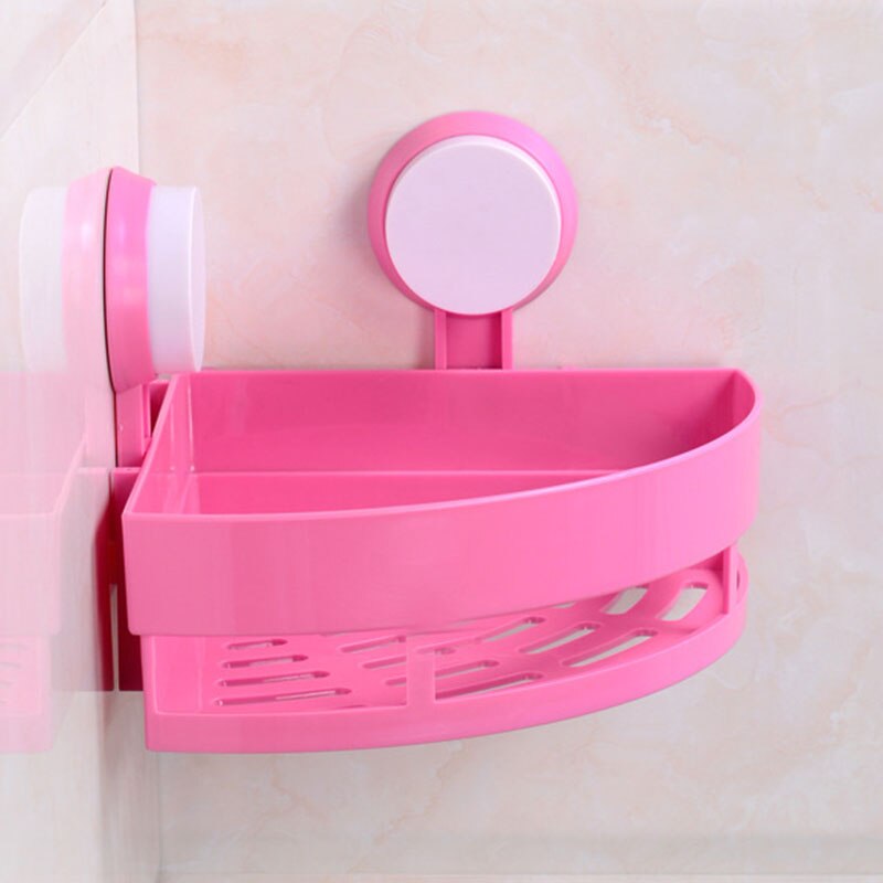 Verwijderbare Douche Mand Douche Caddy Zuignap No-Boren Krachtige Heavy Duty Waterdichte Organizer Voor Badkamer Fping: Pink Triangular