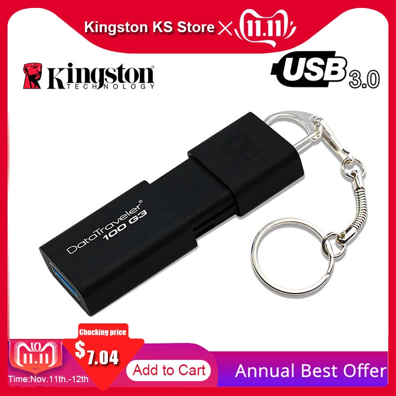 100% Original Kingston DT100G3 USB FLASH Drive 16GB 32GB 64GB 128GB 256GB Memory Stick Cle Stick Pendrive 3.0 pen drive USB