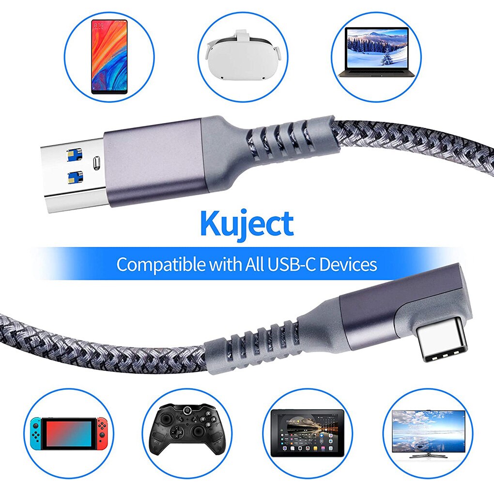 Câble de Charge rapide pour Oculus Quest 2, 5M, USB 3.0, transfert de données, Charge rapide, accessoires de casque VR, 1 pièces