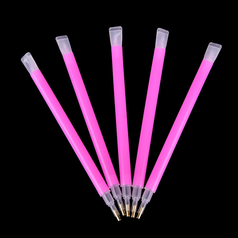 5Pcs/lot Dual-ended Nail Rhinestone Bead Picker Pink Gem Strass Picker Dotting Pen Manicure DIY Nail Art Pick Up Tool