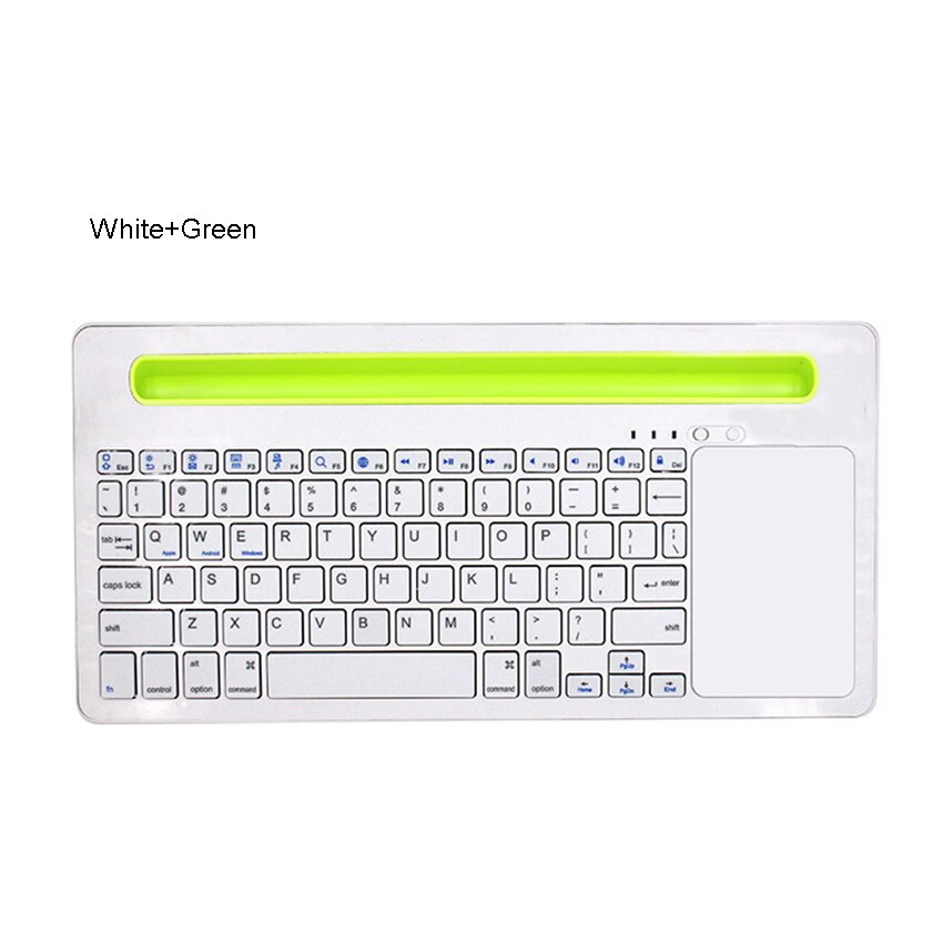 Universal Slim Portable Bluetooth-compatible Keyboard With USB Cable Built in Rechargeable Battery Touch Mouse Touch Keyboard: White