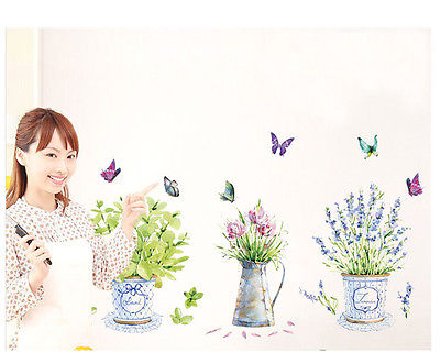 Removable Flower Garden Removable Wall Art Sticker PVC Decal DIY Room Home Mural Decoration