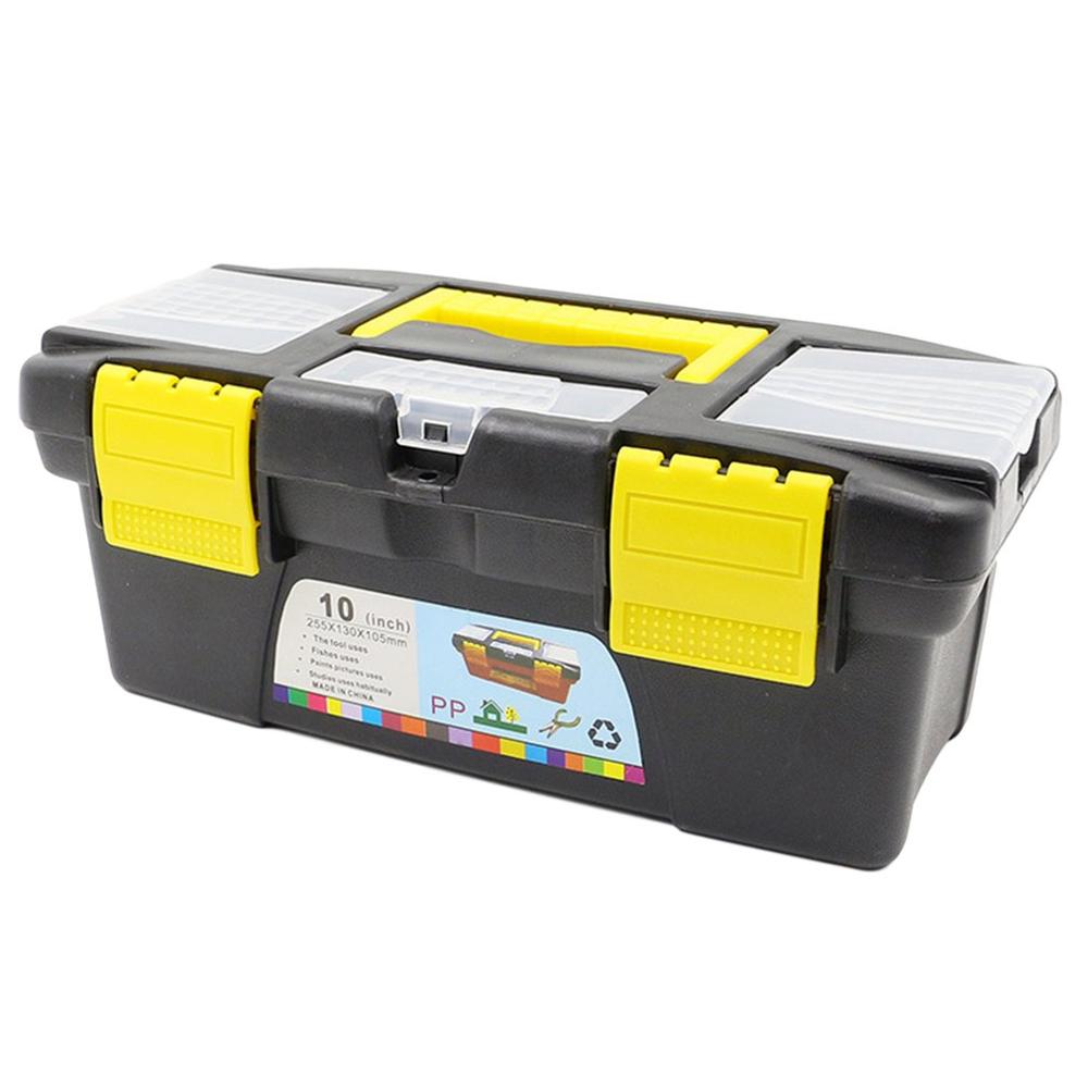 10 Inch Toolbox Hardware Tool Storage Box ABS Plastic Tool box Multifunctional Instrument Parts Sorting
