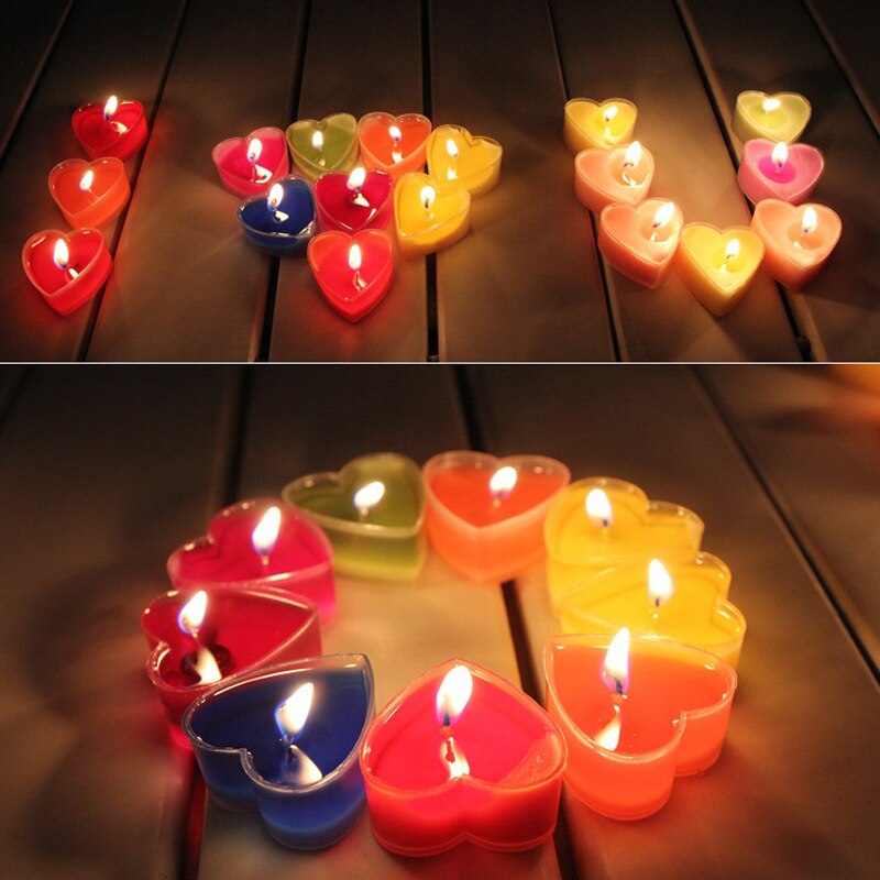 9pcs Heart Shaped Scented Candles Birthday Wedding Party Decor Candle Valentine's Day Proposal Dinner Aromatherapy Candle