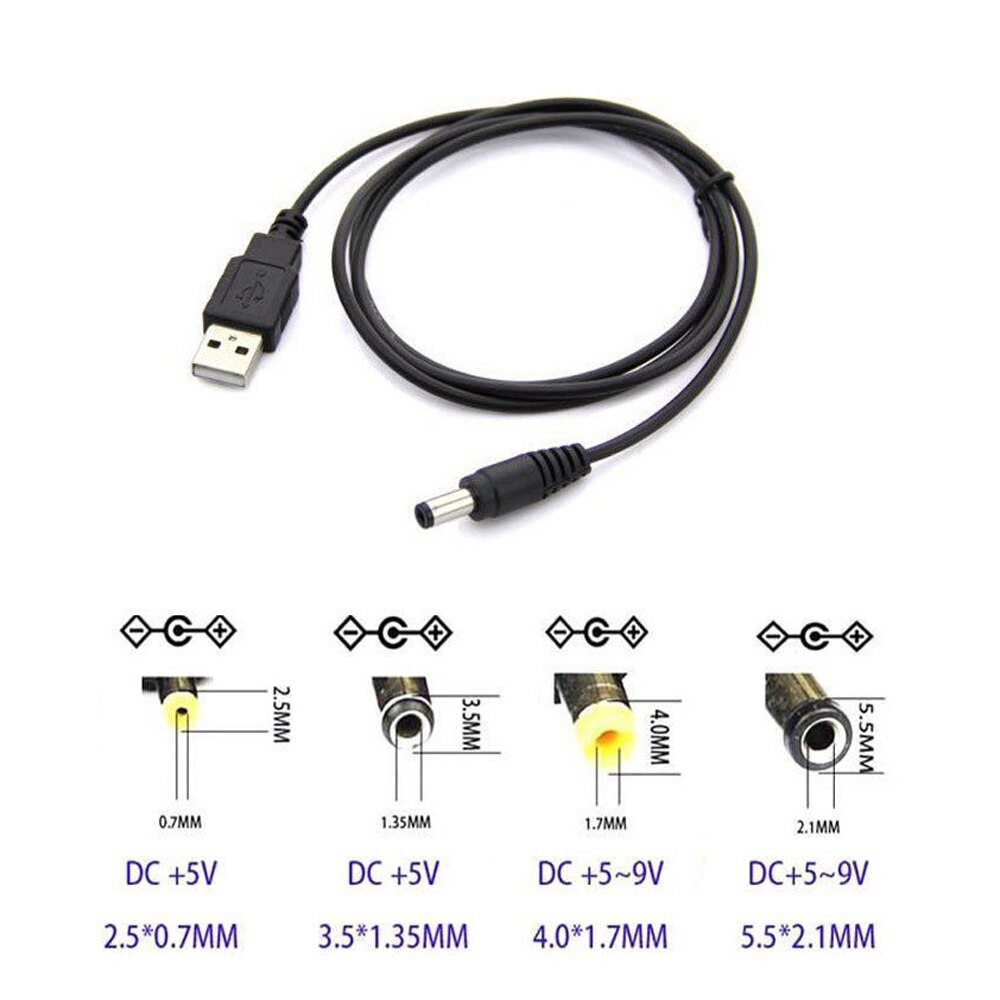 80 センチメートルusbポートに 2.5 ミリメートル-5.5 ミリメートル 5v dcバレルジャック電源ケーブルコネクタ用led/電子製品