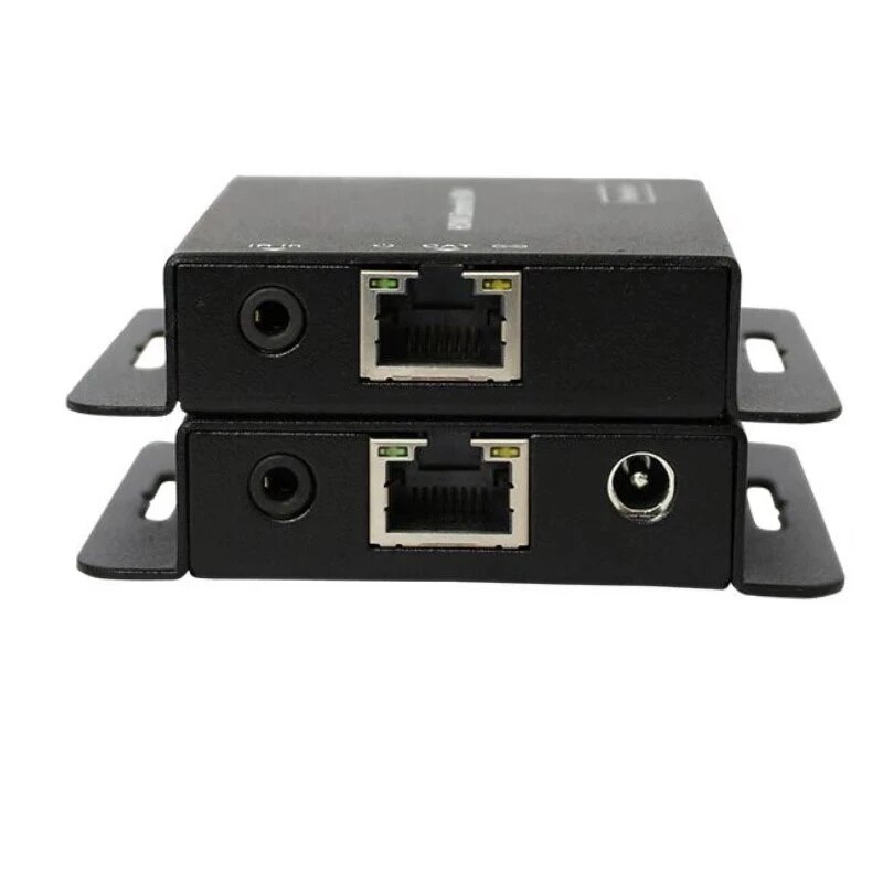 2-Port HDMI-compatible Extender with Loop and IR Repeater Cable Over Ethernet Cat5e/6 Up to 60M POE HD Network Extender