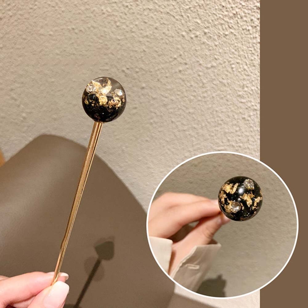 Metalen gouden kleur handgemaakte haarspeldjes voor vrouwen haaraccessoires japanse stijl gouden folie sterrenhemel haarspeldjes haarstokjes: Bb