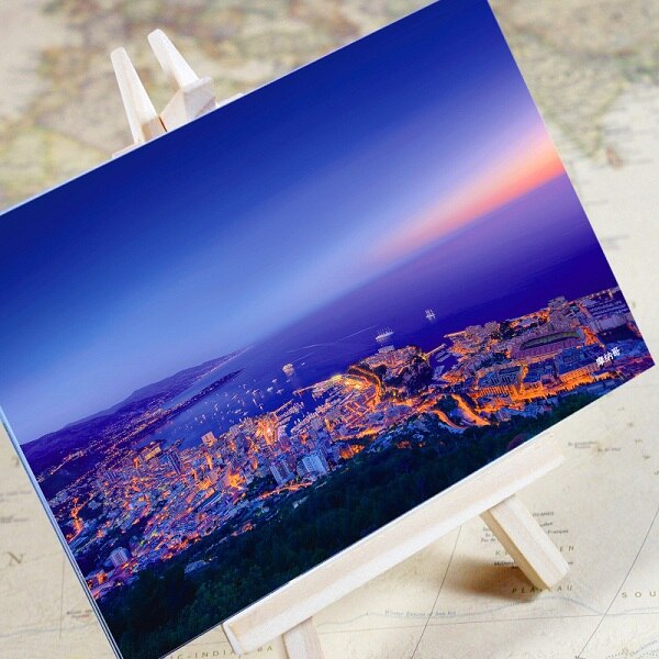 6 Sheets/Set Charmante Stad Serie Stedelijke Landschap Postkaart Wenskaart Boodschap Kaart Verjaardag Card: Monaco