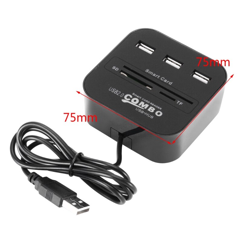 Bærbar usb sim smart kortlæser til bankkort ic / id emv sd  tf 3 usb hub mmc usb-ccid iso 7816 cacdnieatm ic simsdtf