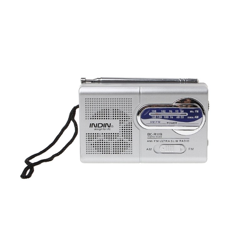 BC-R119 Draagbare Mini Radio 2-Band Am Fm Wereld Ontvanger Intrekbare Antenne Dc 3V