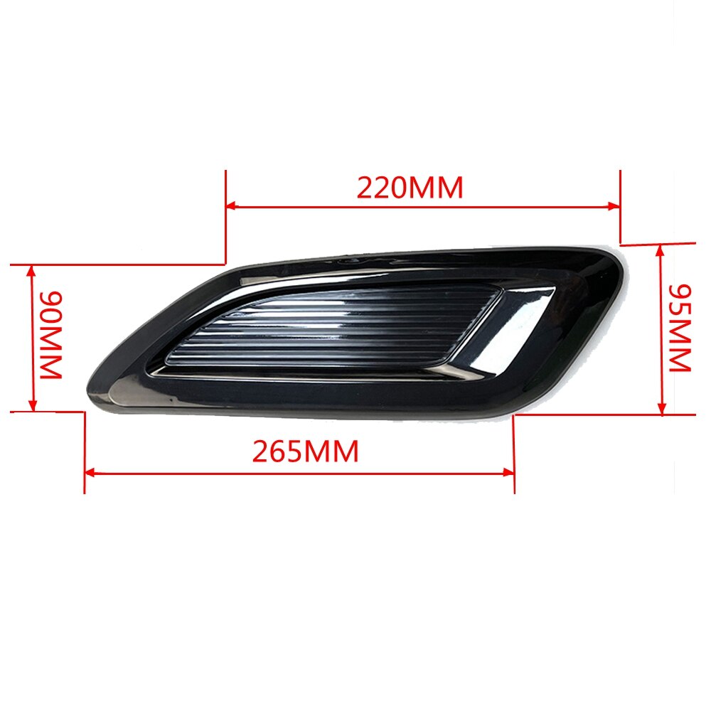 2pcs Universal Carbon Fiber Style Hood Vents For Mustang Air Flow Intake Hood Self-Adhesive Louver Window Cooling Panel