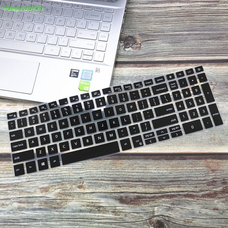Laptop Keyboard Cover Protector For Dell Inspiron 15 5000 5584 5593,15.6" Vostro 7590 7591 5584 5593: black