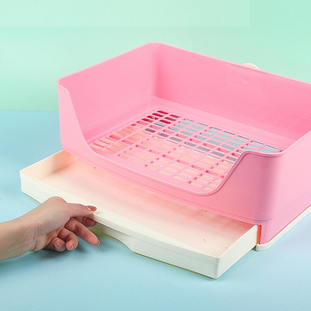 Rabbit Potty Pet Rabbit Splash-proof Litter Mesh Box Potty Trainer with Drawer Corner Toilet Pet Products Home Garden