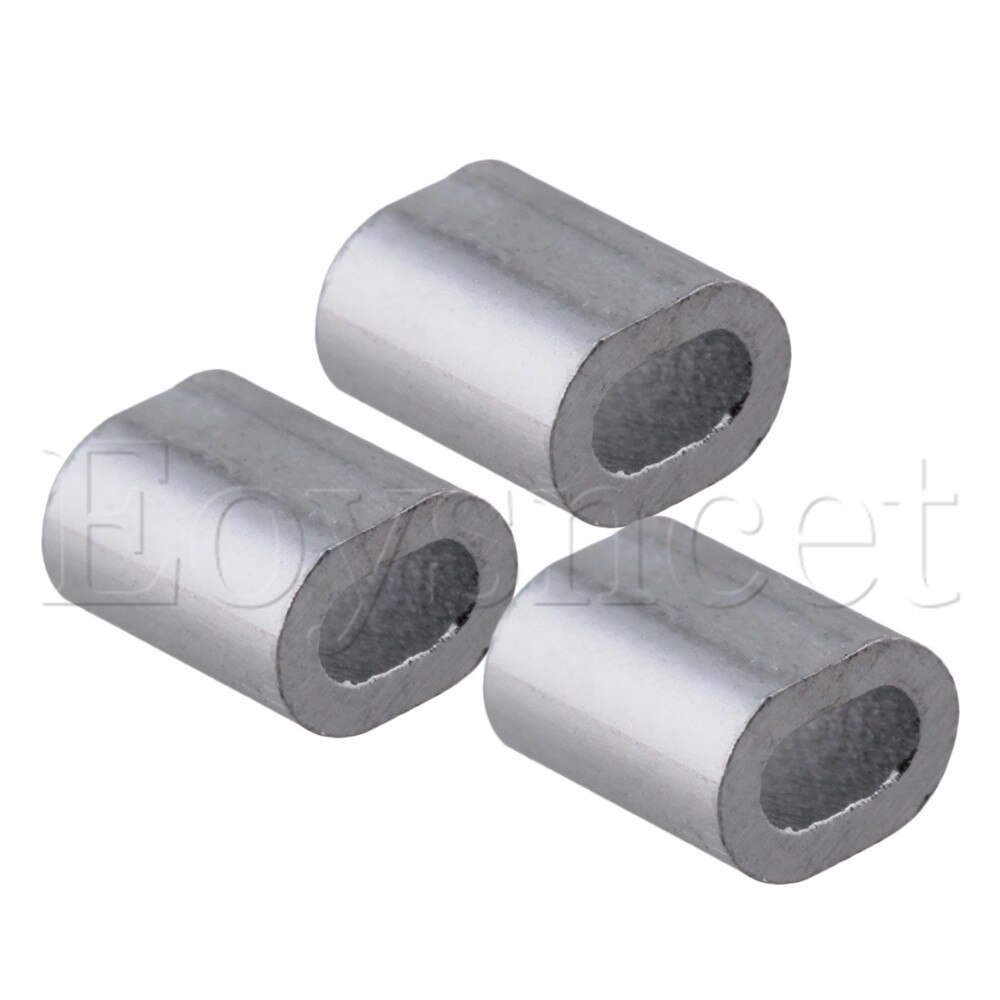 200 stk ovale aluminium clips ferrule ærmer til 1mm ståltov