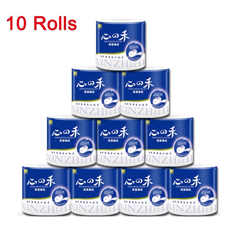 10 Rolls Super Soft Paper Towels Toilet Paper 4 Ply Bulk Rolls Bathroom Tissue Skin-Friendly: Default Title