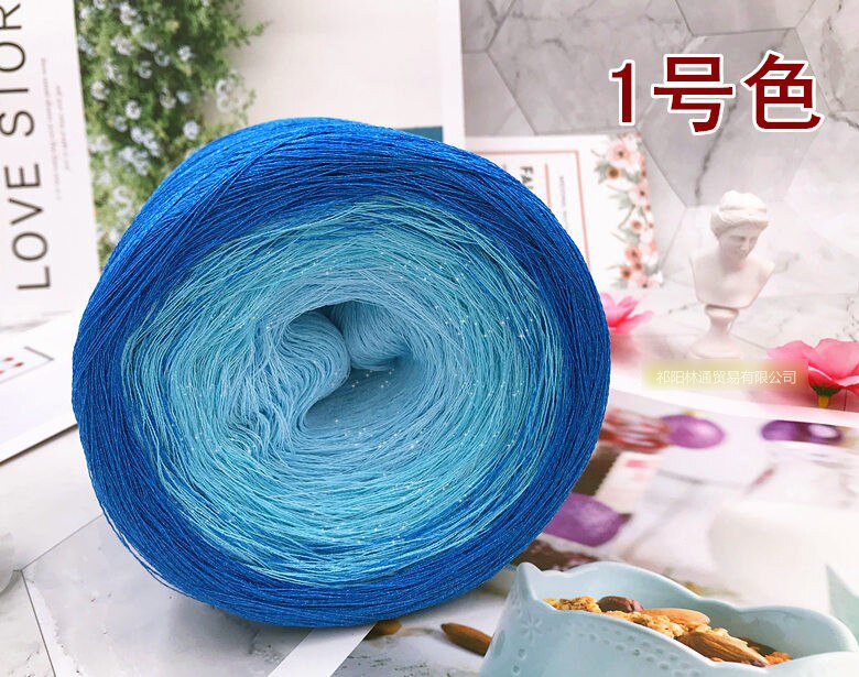 300g tårta bollform virkgarn bomull lin space dye stickgarn ylle linne blandat garn handstickning melerad garn  t52: Färg 1