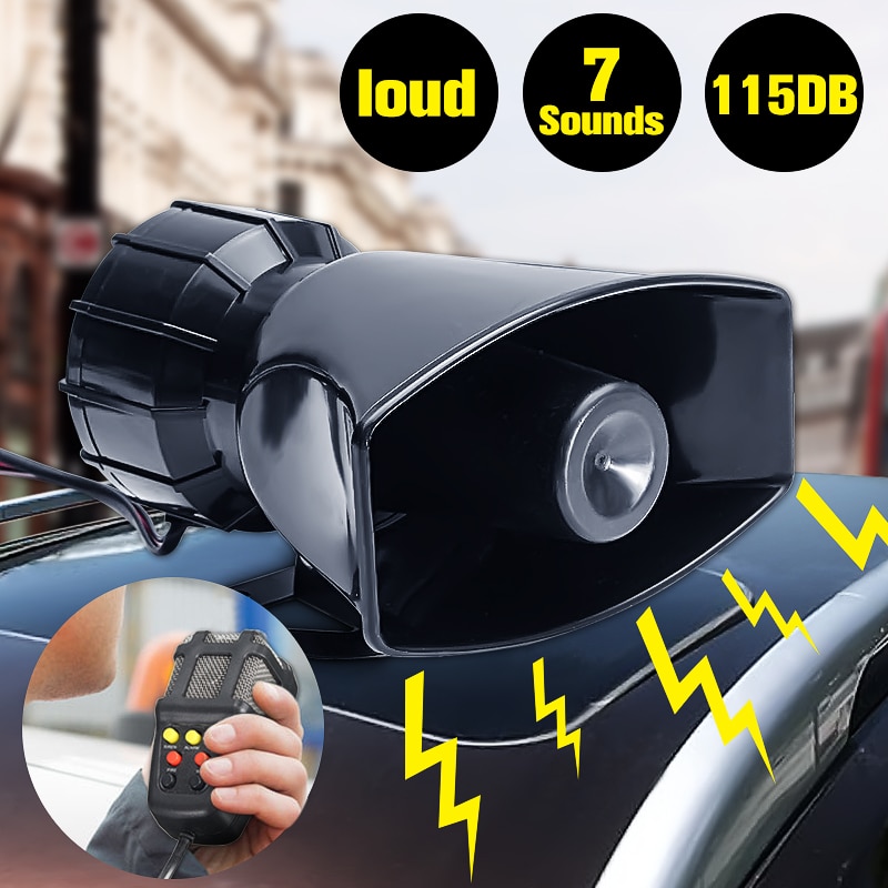 12V 100W Vehicle and Marine High Power Amplifier Car Loud Horn And 7-Sound Siren Microphone PA System For Van or Truck