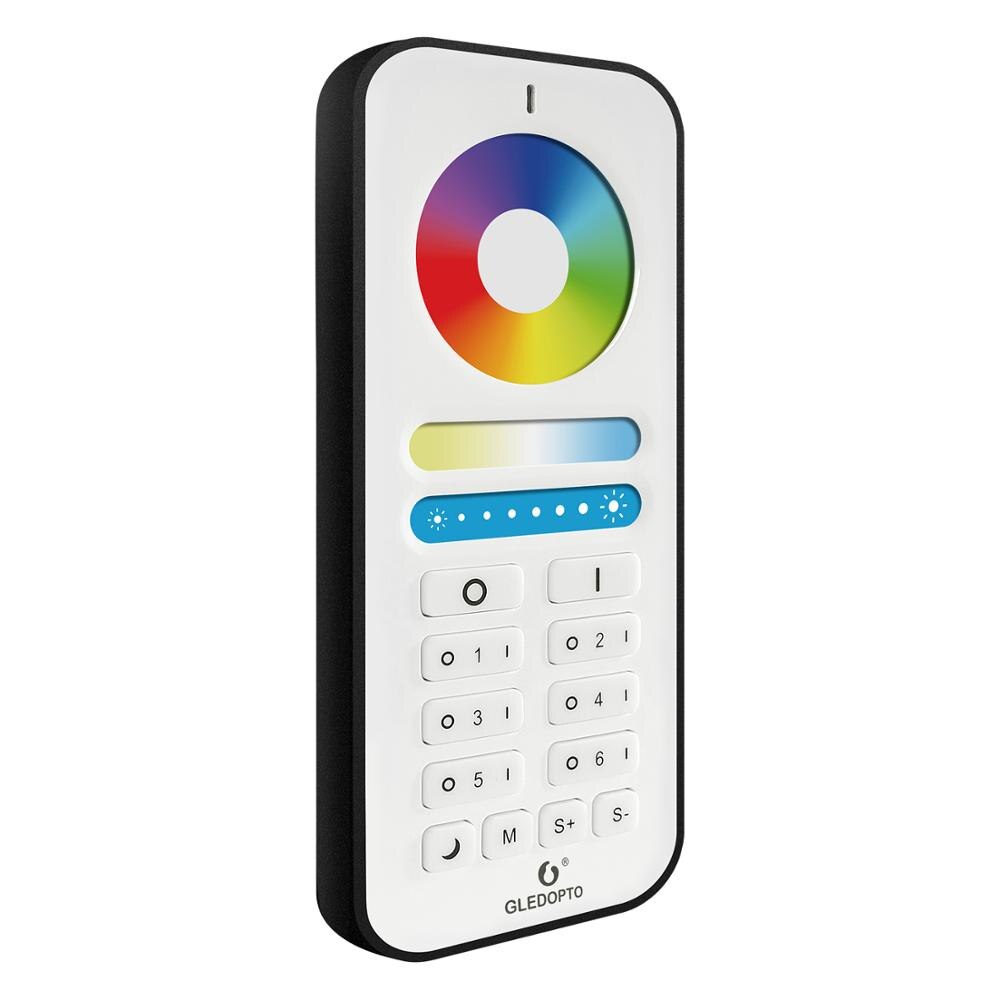 Gledopto zigbee 3.0 smart rgbcct  MR16 søkelyset pro 4w ac /dc12v pære fungerer med alexa ekko Plus telefon app/stemme/rf fjernkontroll: 6- sone fjernkontroll