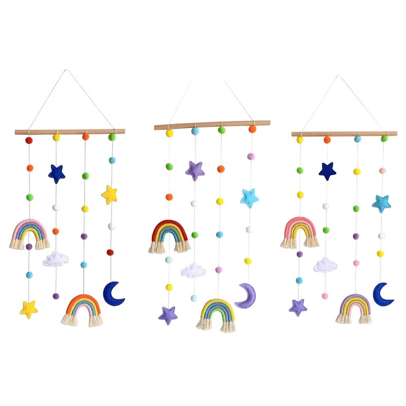 Supporto per Schermo per foto arcobaleno con pompon clip per fiocchi per capelli per ragazze appendiabiti appendiabiti da parete decorazione per Organizer