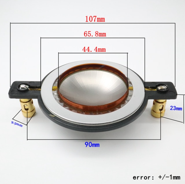 Membrana de Bobina de voz de Tweeter, accesorios de reparación de altavoz de agudos de película de titanio, piezas DIY, 34,5 38 44,5 51,5 72 74 Core: 8 Piece / 44.4mm