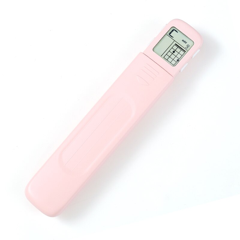 Portable 4-Tone Pocket Ukulele Chord Trainer Practice Tool Can Rotate Chord Diagram Screen Ukulele Finger Trainer For Beginners: Pink