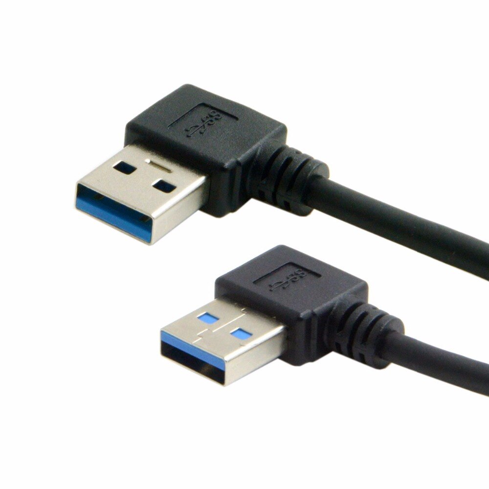 Xiwai USB 3,0 tipo A macho 90 grados izquierda en ángulo A USB 3,0 un tipo de Cable de extensión en ángulo recto