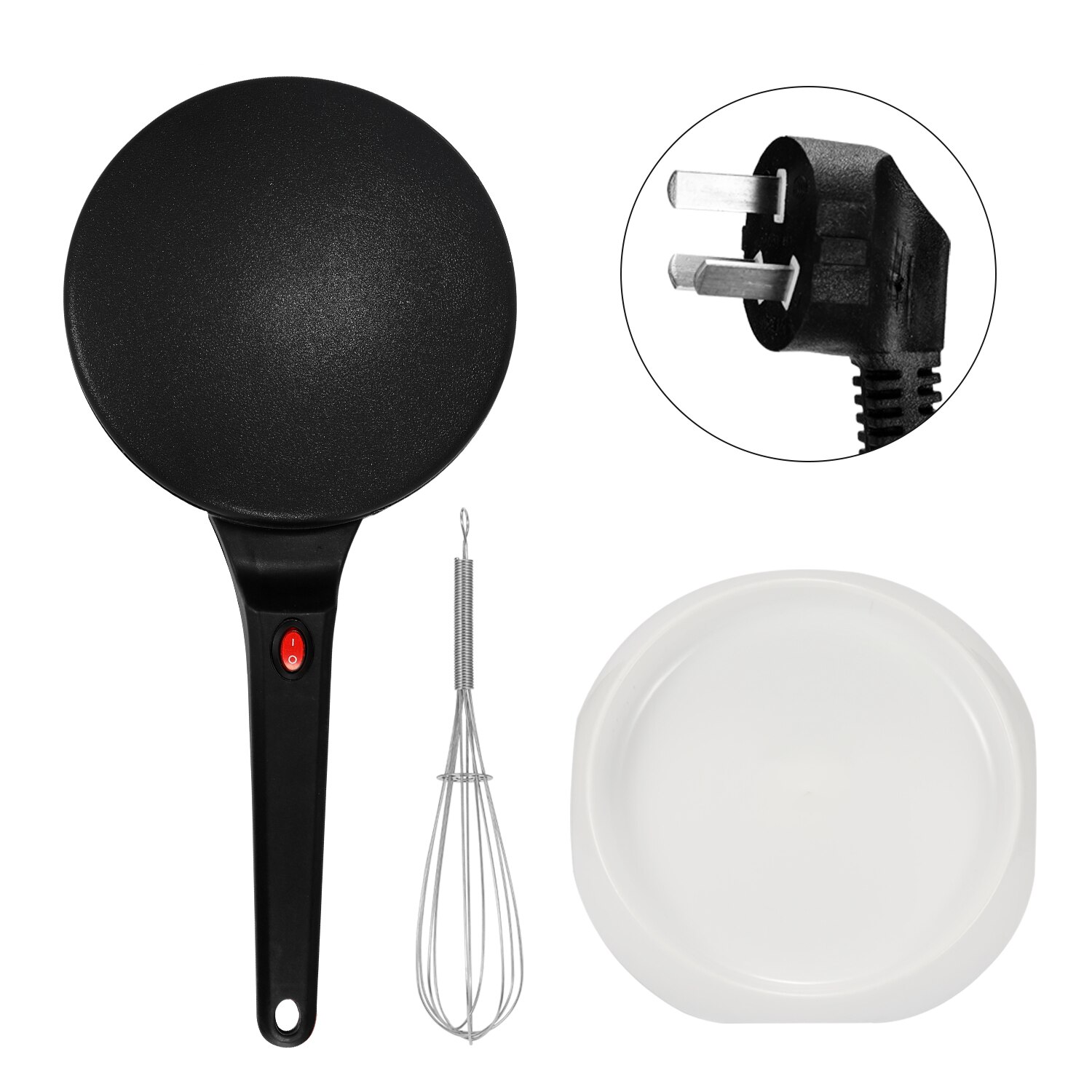 Non-stick Electric Crepe Maker Pancake Machine Griddle Baking Pan Cake Machine Kitchen Cooking Appliance: Black