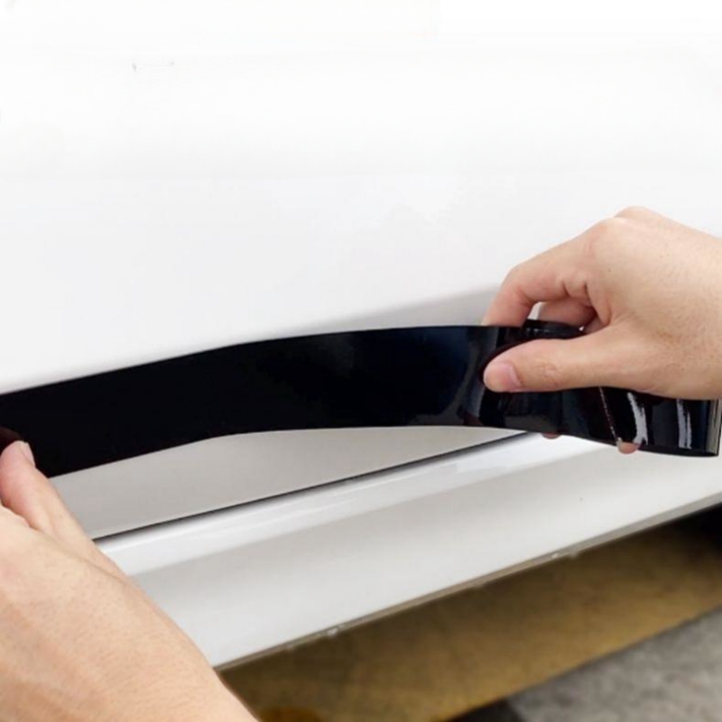 Adhesive-Free/Magnetic Car Door Anti-scratch Strips Black White Rubber Body Side Edge Guard Decoration Protective Stickers