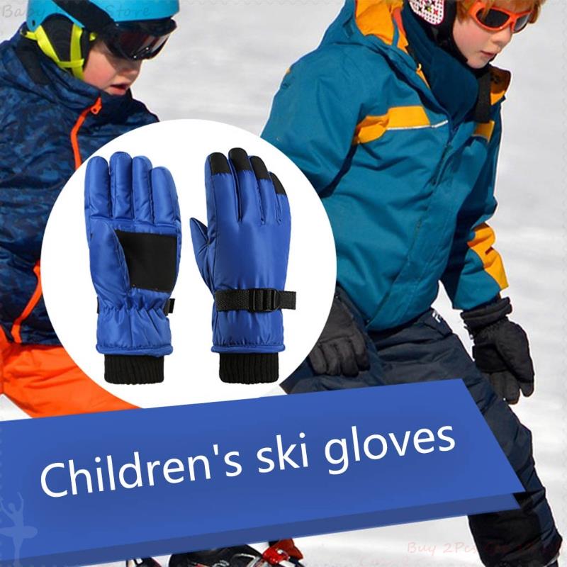 1 paio bambini sci guanti da ciclismo guanti caldi spessi impermeabili antivento sport all&#39;aria aperta guanti da Snowboard per bambini ragazze ragazzo