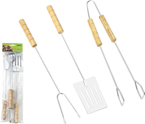 Multi-Functional Outdoor Grill Accessories BBQ Three-Piece-Pronged Toasting Forks tan jia Shovel