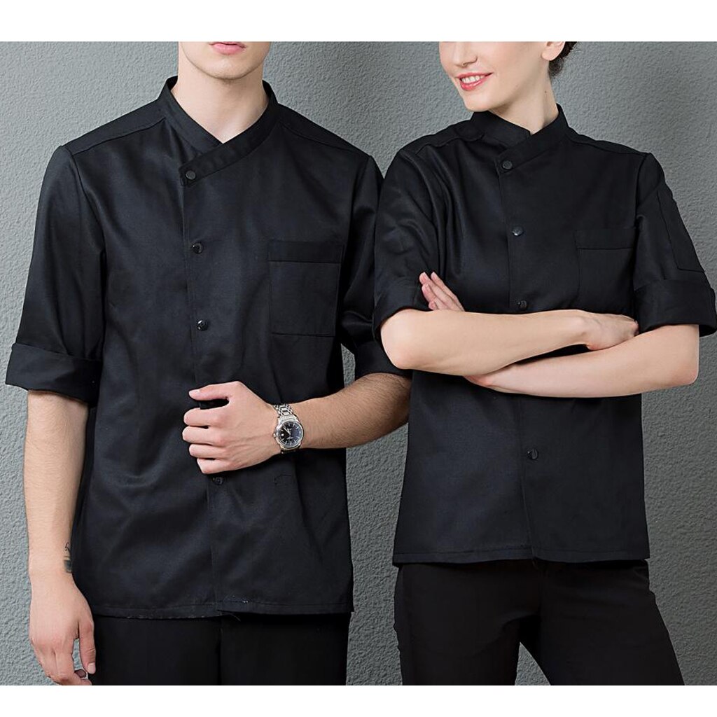 3/4 Sleeve Chef's Coat Jacket Kitchen Cook Coat Uniforms Unisex