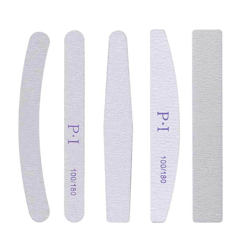 Limas cuadradas profesionales para uñas, 1 Uds., papel de arena de media luna 100/180, bloques de pulido de uñas, herramientas para el cuidado de la manicura y pulido