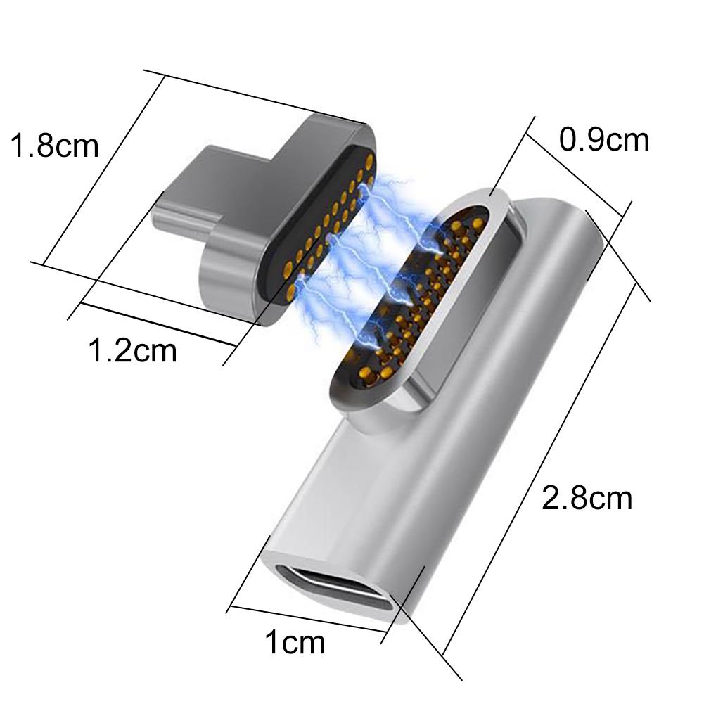 20-Szpilka rodzaj-C adapter magnetyczny 10Gbs kolanko 90 stopni magnetyczne robić USB C 3.1 konwerter wspornik adaptera dla 86W PD, prochowiec, książka, zawodowiec15