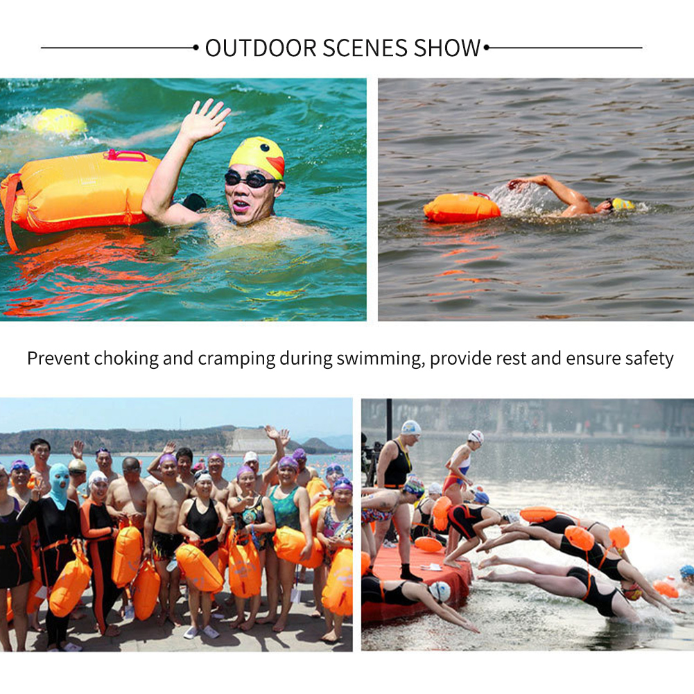 Træning sikkerhed kajakroere oppustelige med taljebælte tør taske båd flyde åbent vand meget synlig pvc opbevaring snorklere svømme bøje