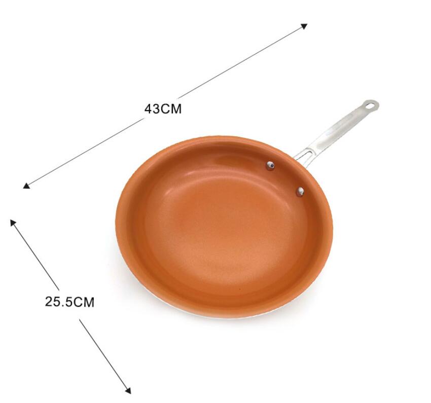 10-inch non-stick copper frying pan aluminum frying pan ceramic coating and gas cooking panel pan oven and dishwasher are safe t: Default Title