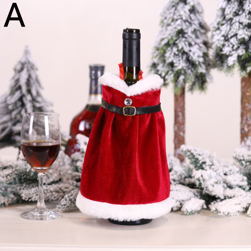 Julepynt til hjemmet julemanden vinflaskebetræk snemandsstrømpeholdere juleårflaskebetræk: -en