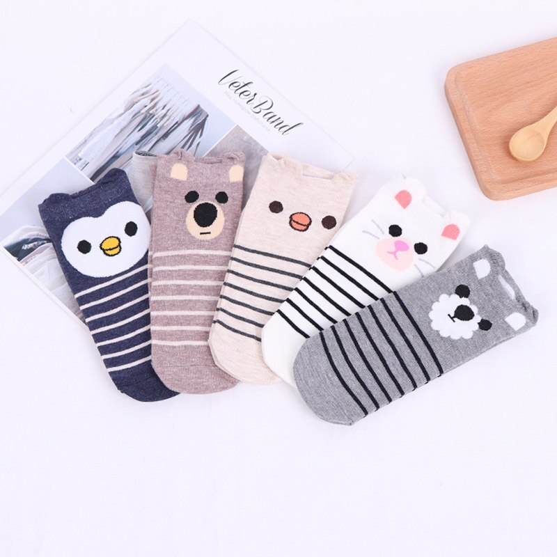 Cartoon Animal Print Baby Socks Cute Cotton Short Baby Girl Boy Socks Spring Autumn Soft Ankle Socks Baby Sokken