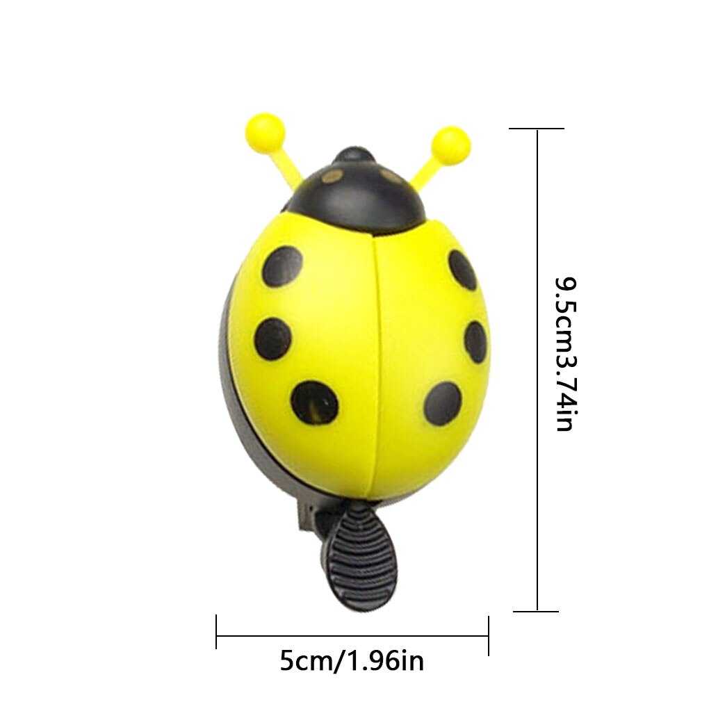 Cartoon Fietsen Bel Fietsbel Ring Kever Mooie Lieveheersbeestje Bell Ring Voor Kid Voor Fiets Rijden Hoorn Alarm Fiets accessoires: yellow