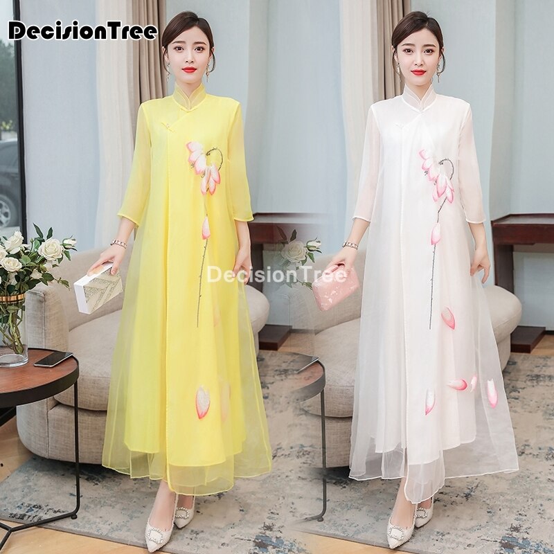 Vestidos chinos de estilo chino, qipao oriental, satén, estilo chino, cheongsam oriental,