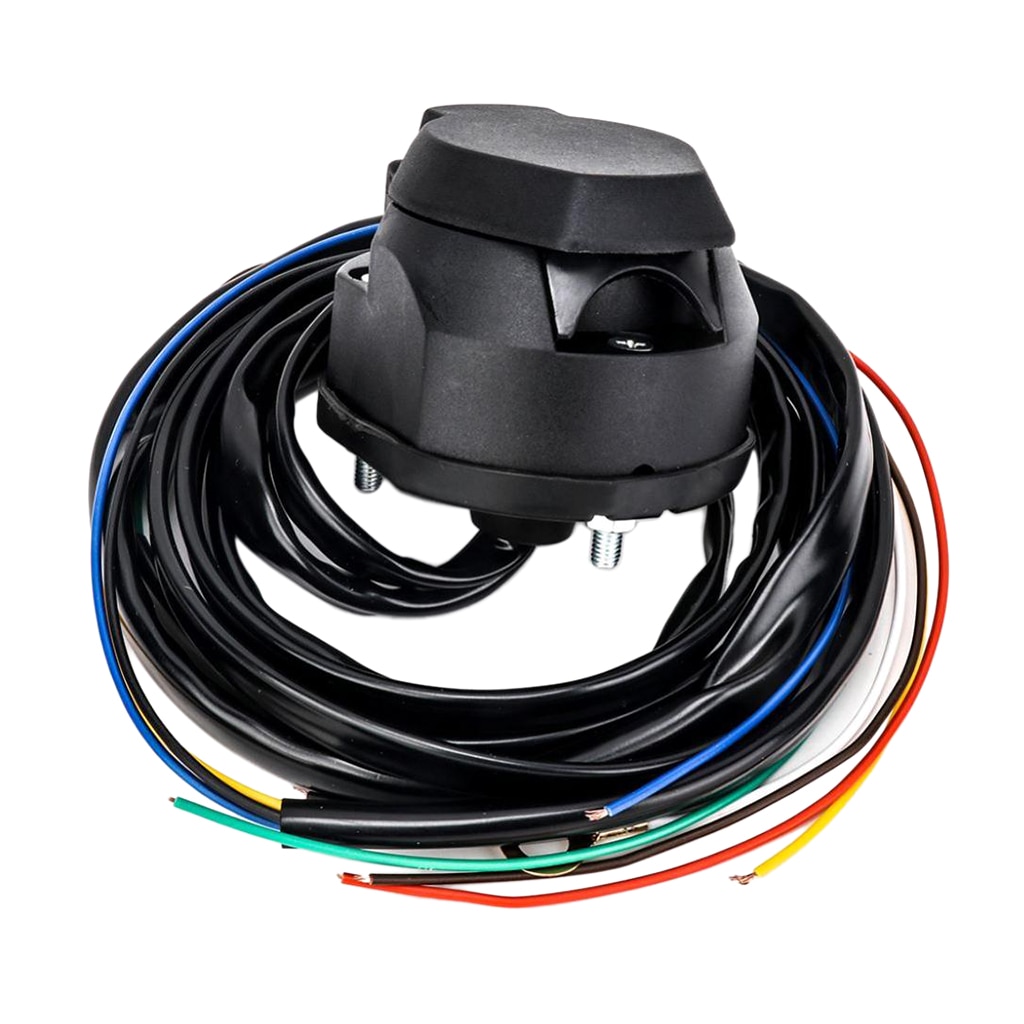 Prise Remorque 7 Broches 24V - Fonte Robuste Pour Camion, Semi-Remorque - Noir
