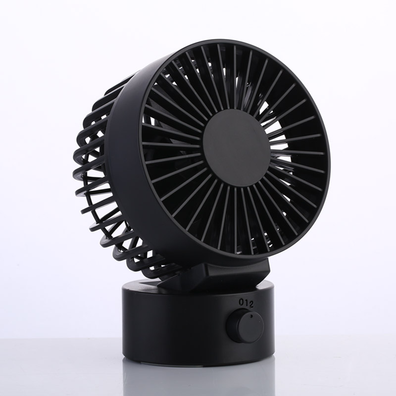 Zomer Usb Fan Creatieve Mini Usb Ventilator Voor Office Home Strand Draagbare 2 Speed Computer Pc Fans Met Dubbelzijdig fans Bladen Blower: Black