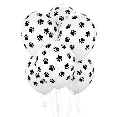 10 stk hundefodaftryk ballon latexkugle bare fodaftryk prik trykt tykkere luftballoner fødselsdagsfest dekorationsforsyninger: Hvid 10 stk