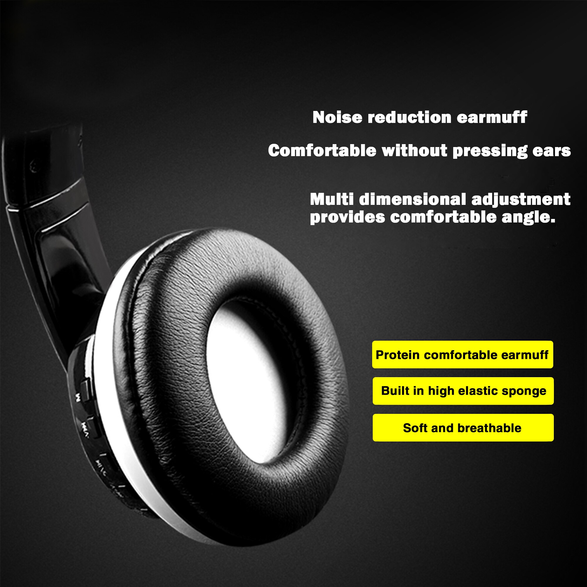 MX666 Wireless Bluetooth Stereo Gaming Headphones OVleng Built-in Microphone Support FM Card 3.5mm Cable Headset for PC