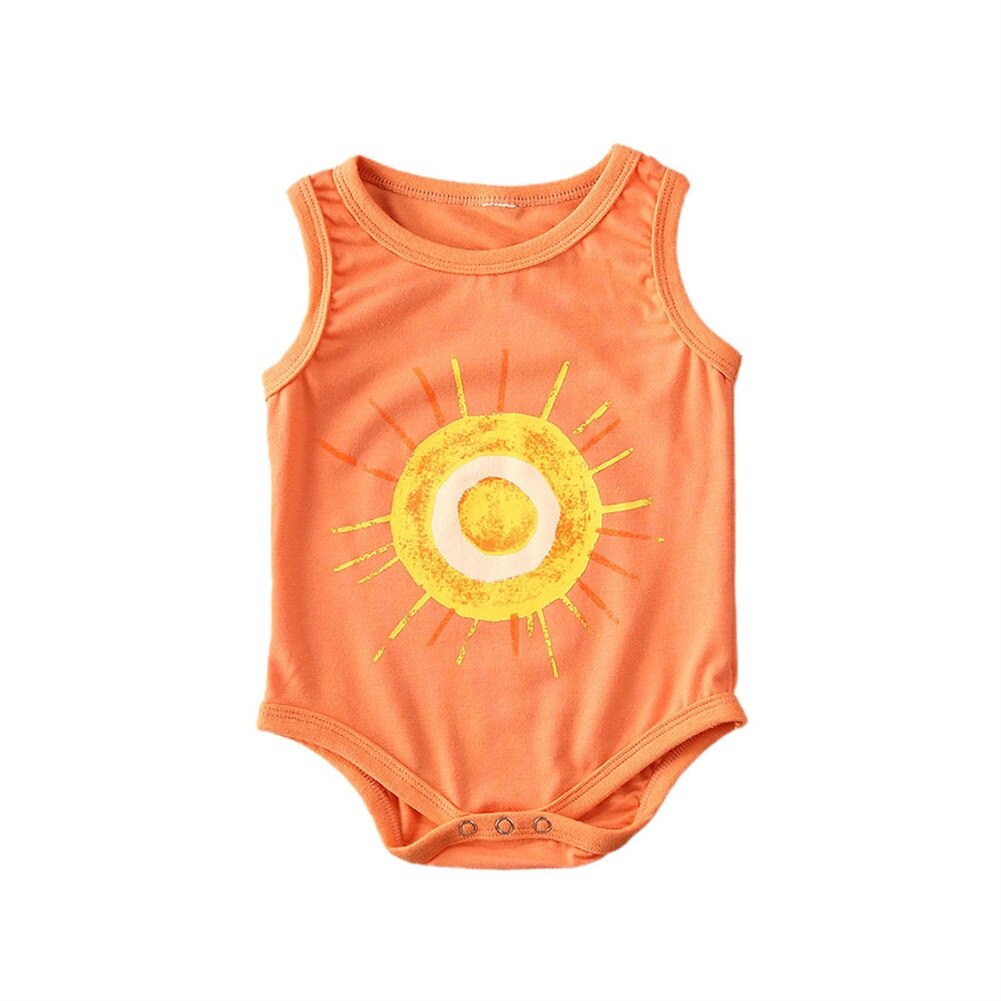 Combinaisons pour bébés filles garçons | Vêtements en coton et sans manches avec lettres imprimées, 0-18M: B / 3M