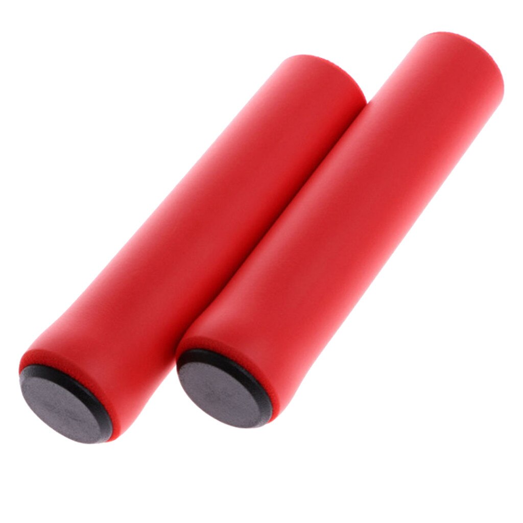 Cycling Bike Bicycle Gear Grips Mountain Bike Rubber Handlebar Soft Ultralight Grips Anti-skid Shock-absorbing Bike Part: Red